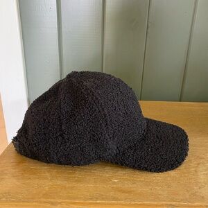 Black Boucle Baseball Cap